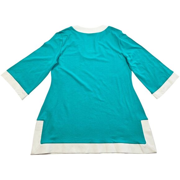 Soft Surroundings Women's Teal Tunic Top Size Petite Medium Excellent Condition - Picture 3 of 11